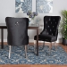 Baxton Studio Honora Contemporary Glam and Luxe Black Velvet Fabric and Silver Metal 2-Piece Dining Chair Set - BSOF459-Black Velvet-DC