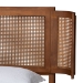Baxton Studio Eridian Mid-Century Modern Walnut Brown Finished Wood and Natural Rattan Queen Size Platform Bed - BSOMG0070-Walnut Rattan-Queen