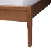 Baxton Studio Eridian Mid-Century Modern Walnut Brown Finished Wood and Natural Rattan Queen Size Platform Bed - BSOMG0070-Walnut Rattan-Queen