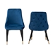 Baxton Studio Giada Contemporary Glam and Luxe Navy Blue Velvet Fabric and Dark Brown Finished Wood 2-Piece Dining Chair Set - BSOWI-12381-Navy Blue Velvet-DC