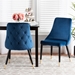Baxton Studio Giada Contemporary Glam and Luxe Navy Blue Velvet Fabric and Dark Brown Finished Wood 2-Piece Dining Chair Set - BSOWI-12381-Navy Blue Velvet-DC