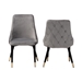 Baxton Studio Giada Contemporary Glam and Luxe Grey Velvet Fabric and Dark Brown Finished Wood 2-Piece Dining Chair Set - BSOWI-12382-Grey Velvet-DC