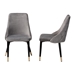 Baxton Studio Giada Contemporary Glam and Luxe Grey Velvet Fabric and Dark Brown Finished Wood 2-Piece Dining Chair Set - BSOWI-12382-Grey Velvet-DC