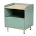 Baxton Studio Tavita Mid-Century Modern Two-Tone Mint Green and Oak Brown Finished Wood 1-Drawer End Table