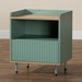 Baxton Studio Tavita Mid-Century Modern Two-Tone Mint Green and Oak Brown Finished Wood 1-Drawer End Table - BSOLCF20170-Mint Green/ET