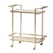 Baxton Studio Louise Contemporary Glam and Luxe Gold Metal and White Marble 2-Tier Wine Cart