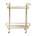 Baxton Studio Louise Contemporary Glam and Luxe Gold Metal and White Marble 2-Tier Wine Cart - BSOH01-98877-Gold/White Marble-Cart