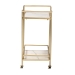 Baxton Studio Louise Contemporary Glam and Luxe Gold Metal and White Marble 2-Tier Wine Cart - BSOH01-98877-Gold/White Marble-Cart