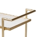 Baxton Studio Louise Contemporary Glam and Luxe Gold Metal and White Marble 2-Tier Wine Cart - BSOH01-98877-Gold/White Marble-Cart
