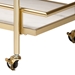 Baxton Studio Louise Contemporary Glam and Luxe Gold Metal and White Marble 2-Tier Wine Cart - BSOH01-98877-Gold/White Marble-Cart