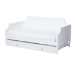 Baxton Studio Mariana Classic and Traditional White Finished Wood Full Size Daybed with Twin Size trundle