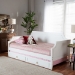 Baxton Studio Mariana Classic and Traditional White Finished Wood Full Size Daybed with Twin Size trundle - BSOMariana-White-Daybed-F/T