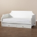 Baxton Studio Mariana Classic and Traditional White Finished Wood Full Size Daybed with Twin Size trundle - BSOMariana-White-Daybed-F/T