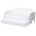 Baxton Studio Mariana Classic and Traditional White Finished Wood Full Size Daybed with Twin Size trundle - BSOMariana-White-Daybed-F/T