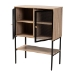 Baxton Studio Asher Modern Industrial Natural Brown Finished Wood and Black Metal 2-Door Sideboard - BSOLCF20234-Tan/Brown-Sideboard