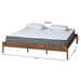 Baxton Studio Agatis Mid-Century Modern Ash Walnut Finished Wood King Size Bed Frame - BSOMG0097-1-Agatis-Bed Frame-King