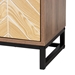 Baxton Studio Josephine Mid-Century Modern Transitional Two-Tone Walnut and Natural Brown Finished Wood and Black Metal 3-Door Sideboard - BSOANN-2013-Natural/Brown-Cabinet