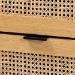Baxton Studio Sawyer Mid-Century Modern Industrial Oak Brown Finished Wood and Black Metal 6-Drawer Storage Cabinet with Natural Rattan - BSOLCF20220221-Oak Brown-6DW-Cabinet