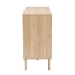 Baxton Studio Harrison Mid-Century Modern Natural Brown Finished Wood and Natural Rattan 3-Drawer Sideboard - BSOSR191635-Cabinet