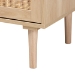 Baxton Studio Harrison Mid-Century Modern Natural Brown Finished Wood and Natural Rattan 3-Drawer Sideboard - BSOSR191635-Cabinet