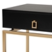Baxton Studio Melosa Modern Glam and Luxe Black Finished Wood and Gold Metal 1-Drawer End Table - BSOJY21B010-Black/Gold-ET