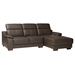 Baxton Studio Reverie Modern Brown Full  Leather Sectional Sofa with Right Facing Chaise