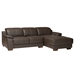 Baxton Studio Reverie Modern Brown Full  Leather Sectional Sofa with Right Facing Chaise - BSOLSG6002L-Sectional-Full Leather-Brown-Dakota 05