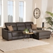 Baxton Studio Reverie Modern Brown Full  Leather Sectional Sofa with Right Facing Chaise - BSOLSG6002L-Sectional-Full Leather-Brown-Dakota 05