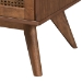 Baxton Studio Rina Mid-Century Modern Ash Walnut Finished Wood 4-Piece King Size Bedroom Set with Synthetic Rattan - BSOMG97151-Ash Walnut-King-4PC Set