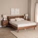 Baxton Studio Rina Mid-Century Modern Ash Walnut Finished Wood 3-Piece Queen Size Bedroom Set with Synthetic Rattan - BSOMG97151-Ash Walnut-Queen-3PC Set