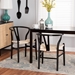 Baxton Studio Paxton Modern Black Finished Wood 2-Piece Dining Chair Set - BSOY-A-B-Black/Rope-Wishbone-Chair