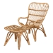 Baxton Studio Earvin Modern Bohemian Natural Brown Rattan 2-Piece Armchair and Footstool Set