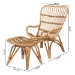 Baxton Studio Earvin Modern Bohemian Natural Brown Rattan 2-Piece Armchair and Footstool Set - BSODC8005-Rattan-2PC Set