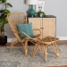 Baxton Studio Earvin Modern Bohemian Natural Brown Rattan 2-Piece Armchair and Footstool Set - BSODC8005-Rattan-2PC Set