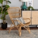 bali & pari Earvin Modern Bohemian Natural Brown Rattan Armchair - BSODC8005-Rattan-CC