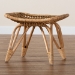bali & pari Earvin Modern Bohemian Natural Brown Rattan Footstool - BSODC8005-Rattan-Footstool
