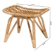 bali & pari Earvin Modern Bohemian Natural Brown Rattan Footstool - BSODC8005-Rattan-Footstool