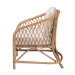 bali & pari Patsy Modern Bohemian White Fabric and Natural Brown Rattan Armchair - BSODC8038-Rattan-CC