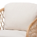 bali & pari Patsy Modern Bohemian White Fabric and Natural Brown Rattan Armchair - BSODC8038-Rattan-CC