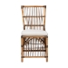 bali & pari Kim Modern Bohemian White Fabric and Natural Brown Rattan Dining Chair - BSOKim-Natural Rattan-DC