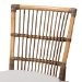 bali & pari Kim Modern Bohemian White Fabric and Natural Brown Rattan Dining Chair - BSOKim-Natural Rattan-DC