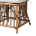 bali & pari Kim Modern Bohemian White Fabric and Natural Brown Rattan Dining Chair - BSOKim-Natural Rattan-DC