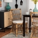 bali & pari Kim Modern Bohemian White Fabric and Natural Brown Rattan Dining Chair - BSOKim-Natural Rattan-DC