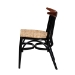 bali & pari Parthenia Mid-Century Modern Two-Tone Black and Walnut Brown Finished Mahogany Wood and Natural Rattan Dining Chair - BSOPromedane-Black Rattan-DC