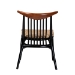 bali & pari Parthenia Mid-Century Modern Two-Tone Black and Walnut Brown Finished Mahogany Wood and Natural Rattan Dining Chair - BSOPromedane-Black Rattan-DC