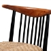 bali & pari Parthenia Mid-Century Modern Two-Tone Black and Walnut Brown Finished Mahogany Wood and Natural Rattan Dining Chair - BSOPromedane-Black Rattan-DC