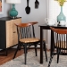 bali & pari Parthenia Mid-Century Modern Two-Tone Black and Walnut Brown Finished Mahogany Wood and Natural Rattan Dining Chair - BSOPromedane-Black Rattan-DC