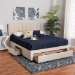 Baxton Studio Coronado Mid-Century Modern Transitional Beige Fabric Queen Size 3-Drawer Storage Platform Bed - BSOCF 9270-B-Coronado-B-Beige-Queen