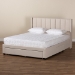 Baxton Studio Coronado Mid-Century Modern Transitional Beige Fabric Queen Size 3-Drawer Storage Platform Bed - BSOCF 9270-B-Coronado-B-Beige-Queen