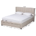 Baxton Studio Coronado Mid-Century Modern Transitional Beige Fabric Queen Size 3-Drawer Storage Platform Bed - BSOCF 9270-B-Coronado-B-Beige-Queen